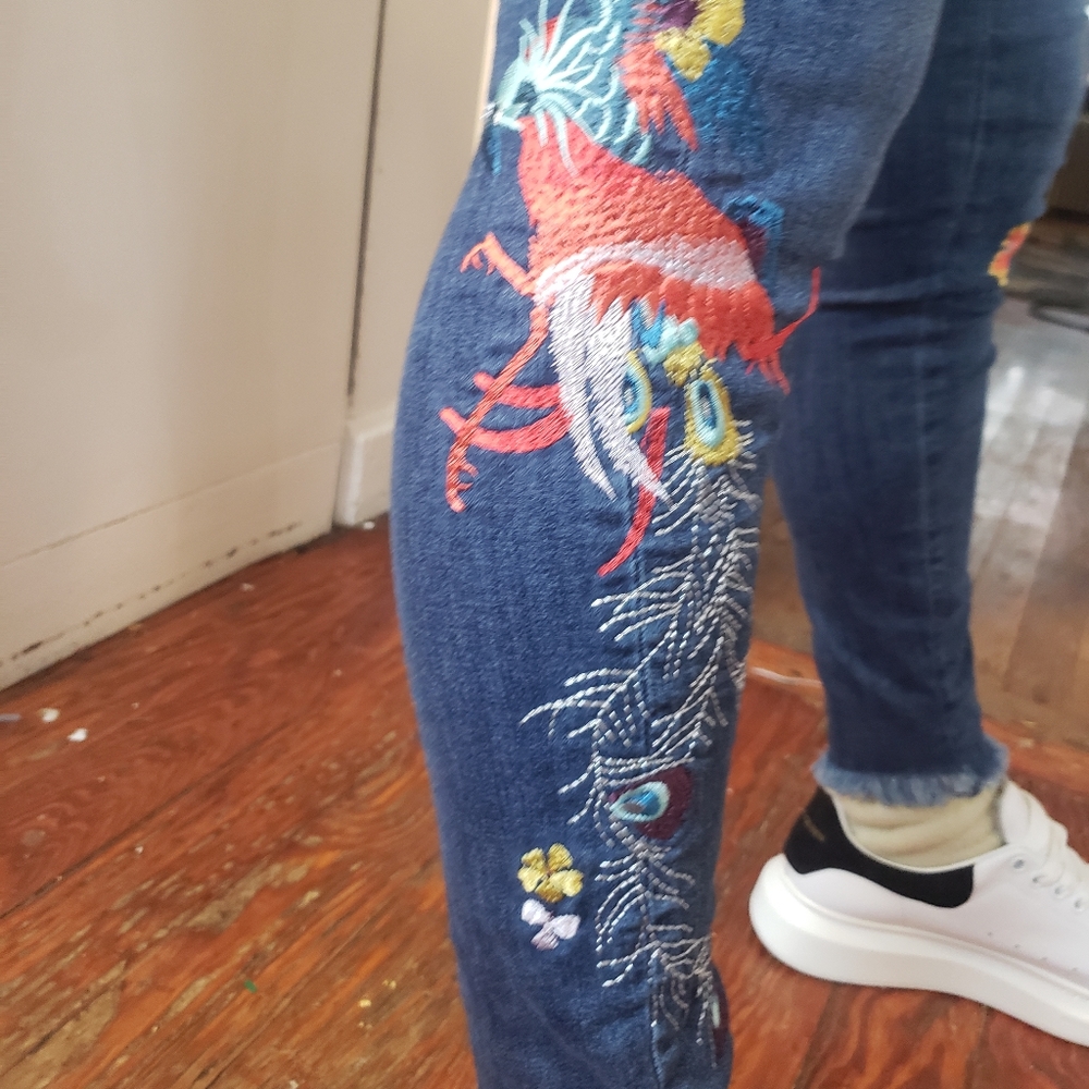 Free People embroidered jeans